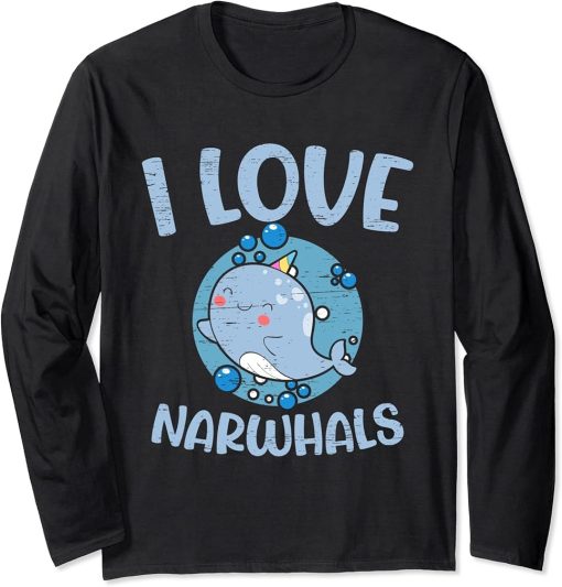 I Love Narwhals - Orca Narwhal Long Sleeve T-Shirt