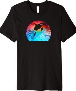Orca Killer Whale Retro Vintage Sunset Women Men Girls Boys Premium T-Shirt