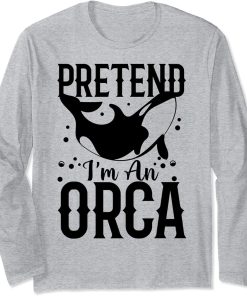 Funny Orca Lover Graphic for Women Men Kids Whale Long Sleeve T-Shirt